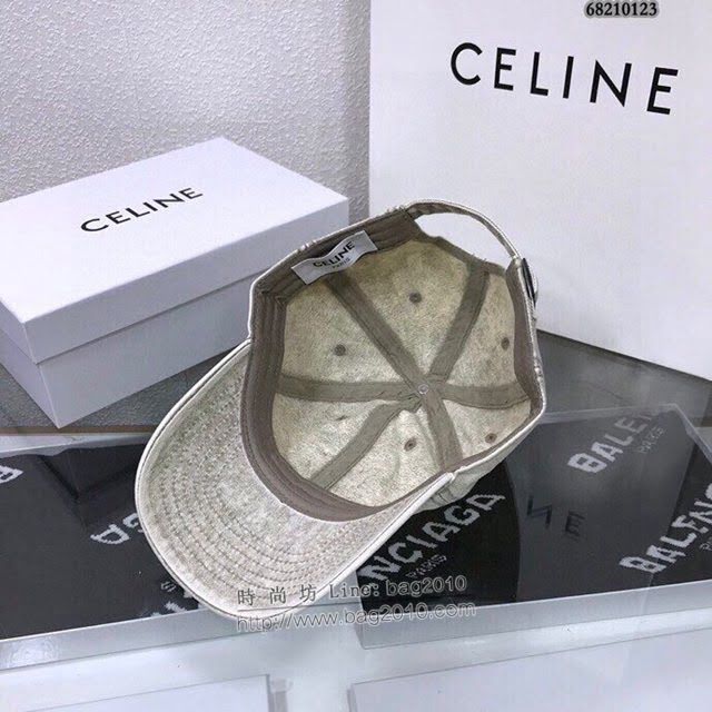 CELINE男女同款帽子 賽琳緊密刺繡洗水做舊遮陽帽棒球帽  mm1121